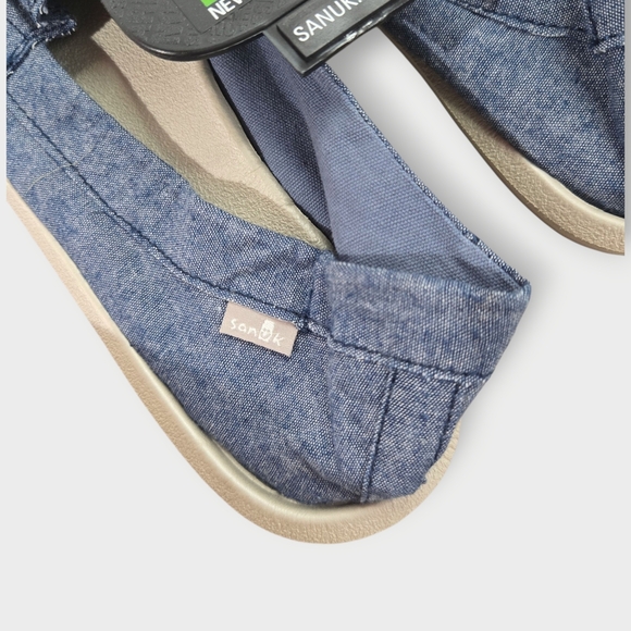 Sanuk Women's Shorty TX Fashion Slate Blue Chambray Slip-On Loafers Shoes Sz 6 - Picture 9 of 9